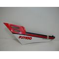 Seitendeckel links, rot/wei�<br>Zustand: Gebraucht mit Mangel<br><br>Verwendbar f�r: Yamaha FJ 1100, Typ: 47E, Modelljahr: von 01/1984 bis 12/1986